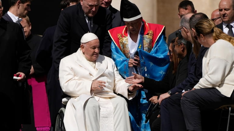 Pope Francis meets faithful at the end of his weekly...